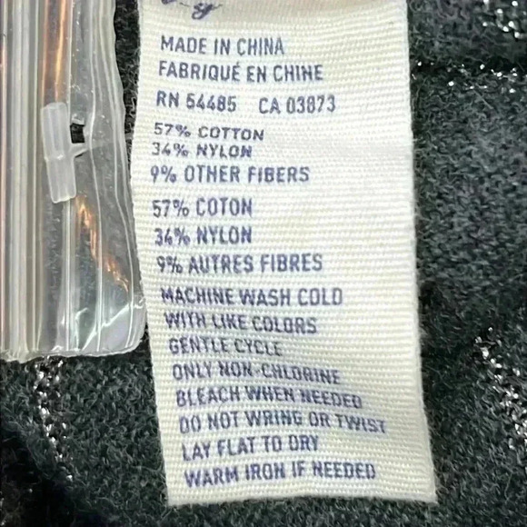 American Eagle Women’s Cardigan Sweater Size L Gray/Silver Stripe V-Neck Button - Picture 7 of 9